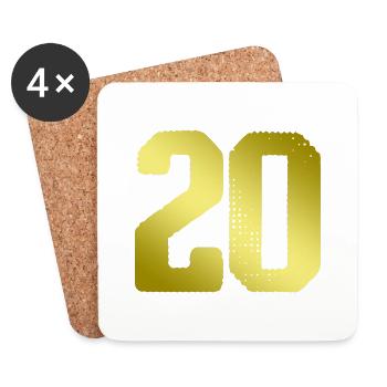 Maillot 20 Numéro - Dessous de verre (lot de 4) - blanc - Devant