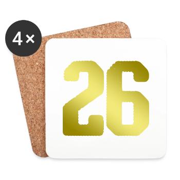 26 Zahl Trikot - Untersetzer (4er-Set) - Weiß - Vorne