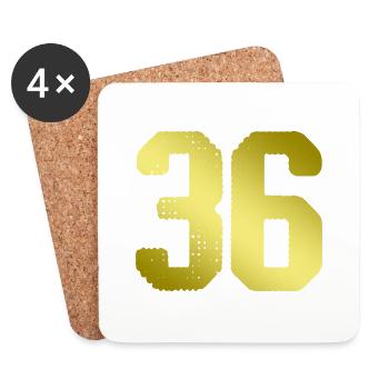 36 Number jersey - Coasters (set of 4) - white - Front