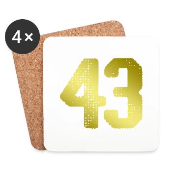 43 Maillot numéro - Dessous de verre (lot de 4) - blanc - Devant