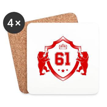 61 Nombre d’armoiries - Dessous de verre (lot de 4) - blanc - Devant