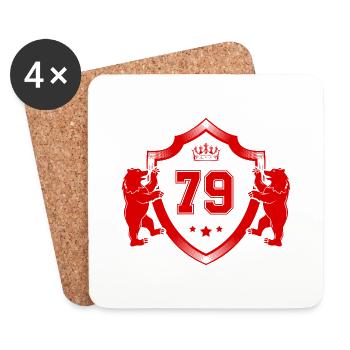 79 Nombre d’armoiries - Dessous de verre (lot de 4) - blanc - Devant
