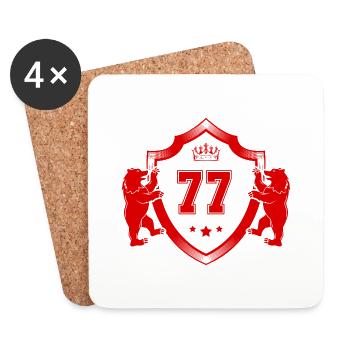 77 Nombre d’armoiries - Dessous de verre (lot de 4) - blanc - Devant