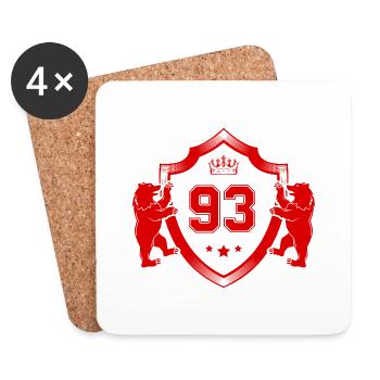 93 Nombre d’armoiries - Dessous de verre (lot de 4) - blanc - Devant