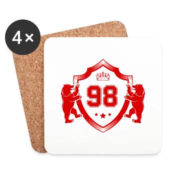 98 Numéro Armoiries - Dessous de verre (lot de 4) - blanc - Devant