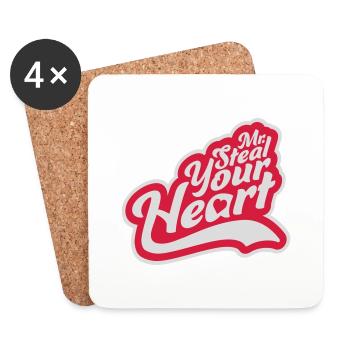 mr steal your heart - Untersetzer (4er-Set) - Weiß - Vorne