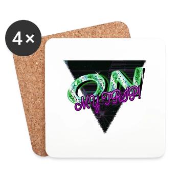 hiking calligraphic cool present idea attitude - Coasters (set of 4) - white - Front