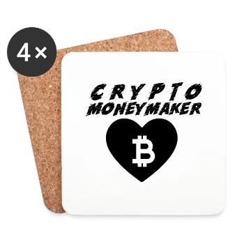 Bitcoin Trading Crypto Aktien - Untersetzer (4er-Set) - Weiß - Vorne