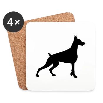 Chien Hund - Dessous de verre (lot de 4) - blanc - Devant