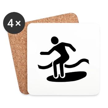 Surfer cadeau idée surf surf - Dessous de verre (lot de 4) - blanc - Devant