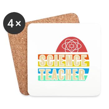 Retro Vintage SCIENCE Teacher Designs - Coasters (set of 4) - white - Front
