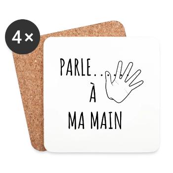 parle à ma main - Dessous de verre (lot de 4) - blanc - Devant