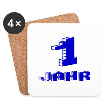 1. Jahr Geburtstag blue - Untersetzer (4er-Set) - Weiß - Vorne