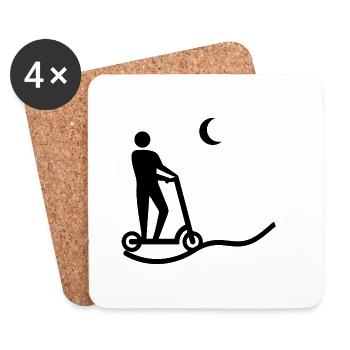 E-Scooter E-Roller Scooter - Untersetzer (4er-Set) - Weiß - Vorne