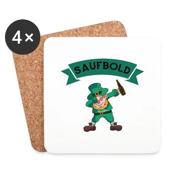 Saufbold Kobold Bier Party Feiern Irland Lustig - Untersetzer (4er-Set) - Weiß - Vorne