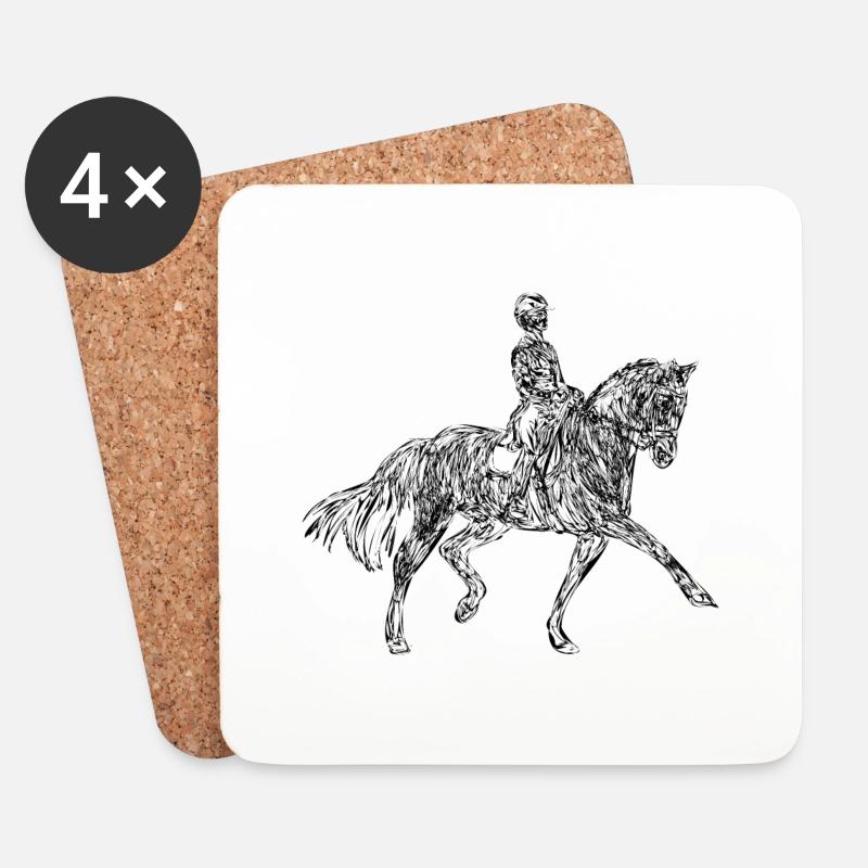 Pferd - Untersetzer (4er-Set) - Weiß
