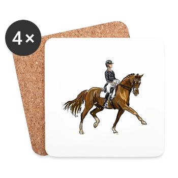 horse and rider - Coasters (set of 4) - white - Front