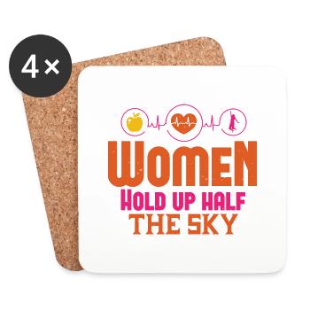 LES FEMMES TIENNENT LA MOITIÉ DU CIEL - Dessous de verre (lot de 4) - blanc - Devant