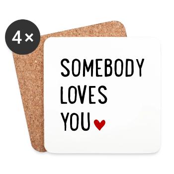 Someone loves you - Coasters (set of 4) - white - Front