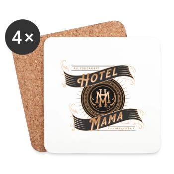 Hotel Mama - Muttertag - Lustiges Shirt - Untersetzer (4er-Set) - Weiß - Vorne