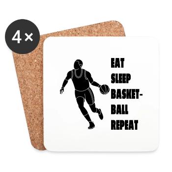 Joueurs de basket-ball Équipe de basket-ball - Dessous de verre (lot de 4) - blanc - Devant