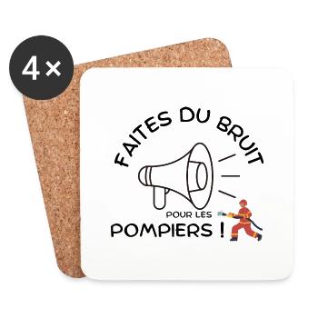 Faites du bruit pour les pompiers - Les héros de.. - Dessous de verre (lot de 4) - blanc - Devant