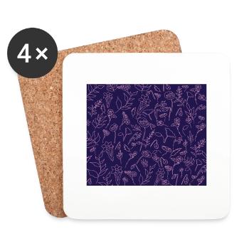 Delicate flower pattern - Coasters (set of 4) - white - Front
