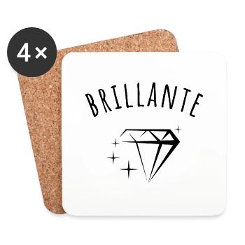 brillante idée cadeau - Dessous de verre (lot de 4) - blanc - Devant