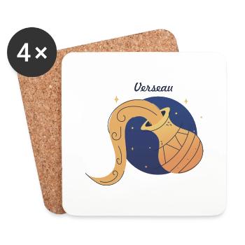 Verseau - Dessous de verre (lot de 4) - blanc - Devant
