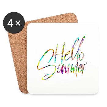 Hello Summer - Untersetzer (4er-Set) - Weiß - Vorne