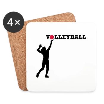 Volleyball - Untersetzer (4er-Set) - Weiß - Vorne