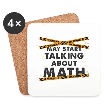 Peut commencer à parler de chemise de maths pour enseignant - Dessous de verre (lot de 4) - blanc - Devant