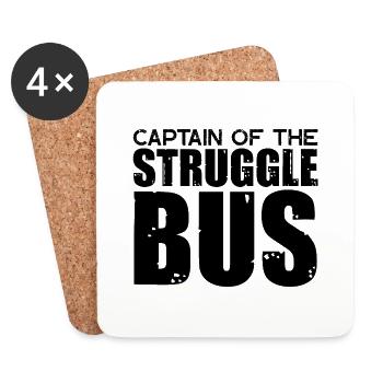 Capitaine du bus de lutte 5 - Dessous de verre (lot de 4) - blanc - Devant