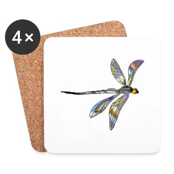 Libellule - Dessous de verre (lot de 4) - blanc - Devant