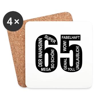 65. Geburtstag Wow Fabelhaft Lustiges Motiv - Untersetzer (4er-Set) - Weiß - Vorne