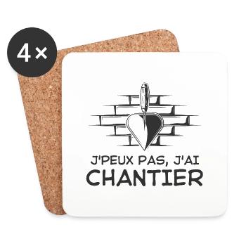 Bâtiment mur tourelle - Dessous de verre (lot de 4) - blanc - Devant