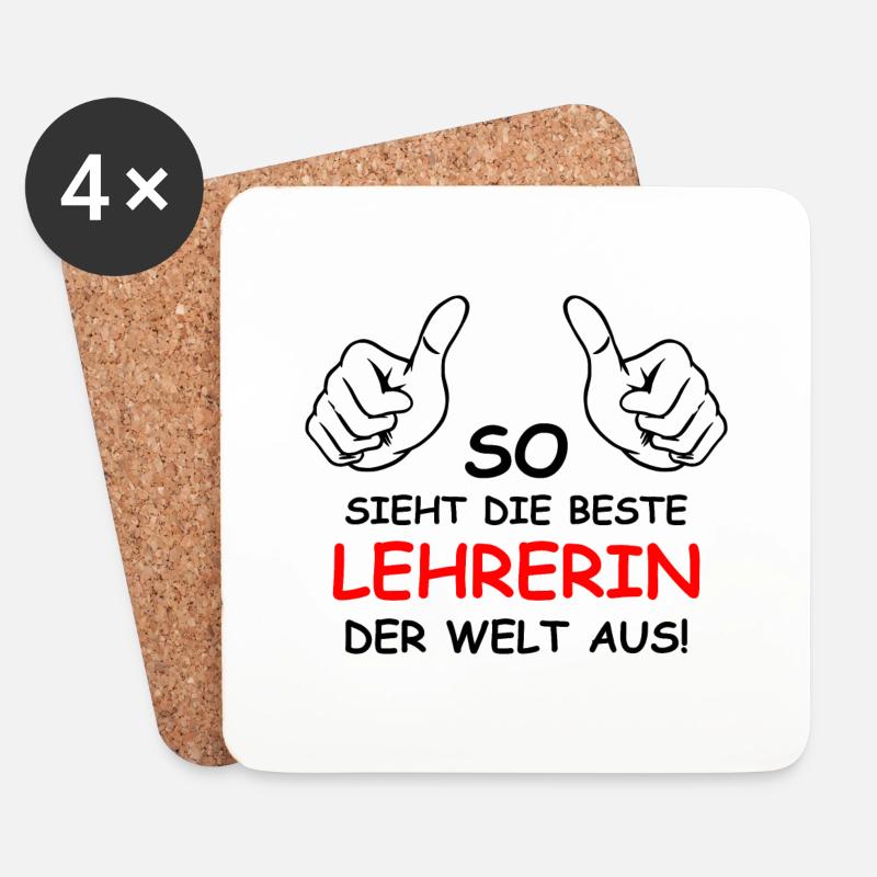 Beste Lehrerin der Welt - Untersetzer (4er-Set) - Weiß