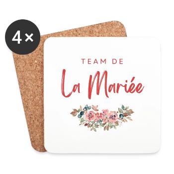 evjf humour team bride de la mariée - Dessous de verre (lot de 4) - blanc - Devant