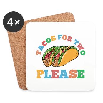 Taco Tortilla Maïs Mexique Nourriture I Cadeau - Dessous de verre (lot de 4) - blanc - Devant