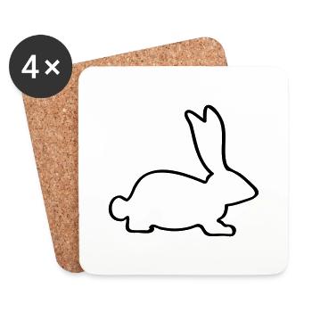 Rabbit - Coasters (set of 4) - white - Front