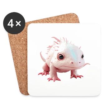 Ein Axolotl ist eigentlich ein Urzeittier - Untersetzer (4er-Set) - Weiß - Vorne