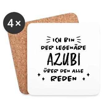Azubi Witz Spruch Lehrling Auszubildende Geschenk - Untersetzer (4er-Set) - Weiß - Vorne
