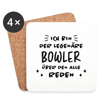 Bowling Spruch Bowlingspieler Fun Bowler Geschenk - Untersetzer (4er-Set) - Weiß - Vorne