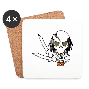 Zombie Monster Wariors Soladat Horror Skull Dead - Dessous de verre (lot de 4) - blanc - Devant