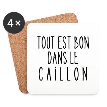 tout est bon dans le caillon - Dessous de verre (lot de 4) - blanc - Devant