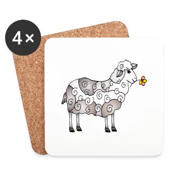Sheep - Coasters (set of 4) - white - Front