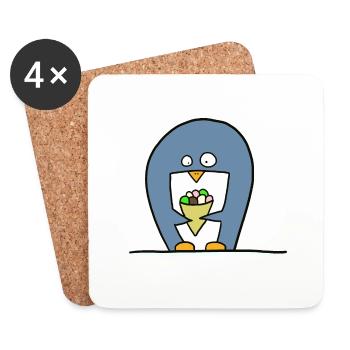 Pingouin à la crème glacée - Dessous de verre (lot de 4) - blanc - Devant