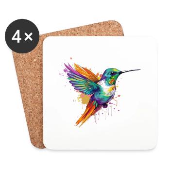 Ozi le colibri - Dessous de verre (lot de 4) - blanc - Devant