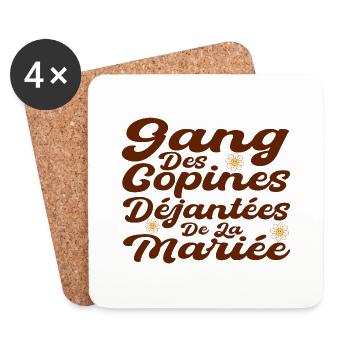 Gang Des Copines Déjantées De La Mariée - Dessous de verre (lot de 4) - blanc - Devant