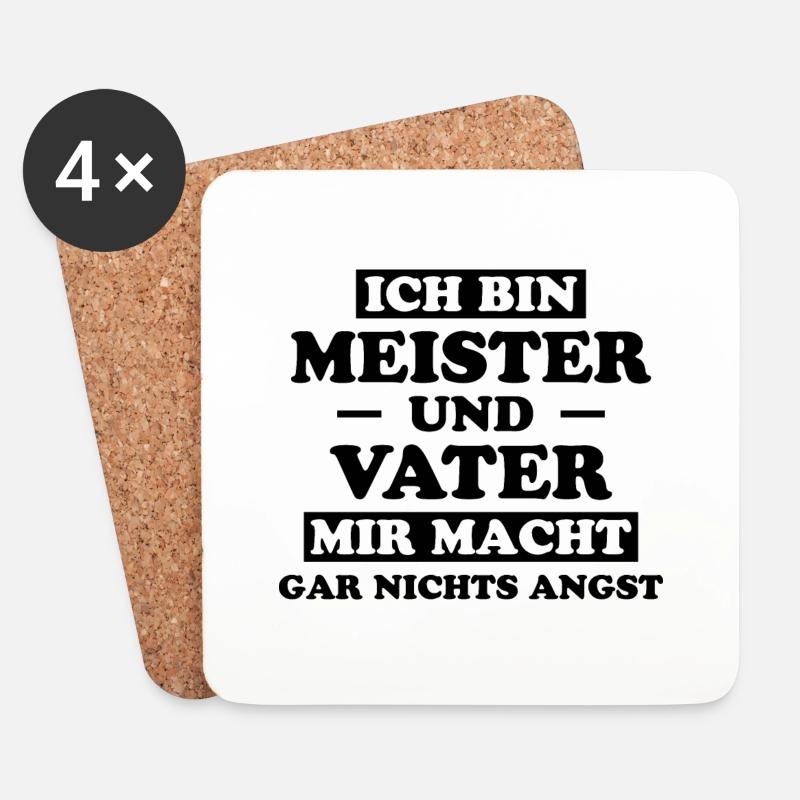 Meister Prüfung Lustiger Spruch Meister Geschenk - Untersetzer (4er-Set) - Weiß